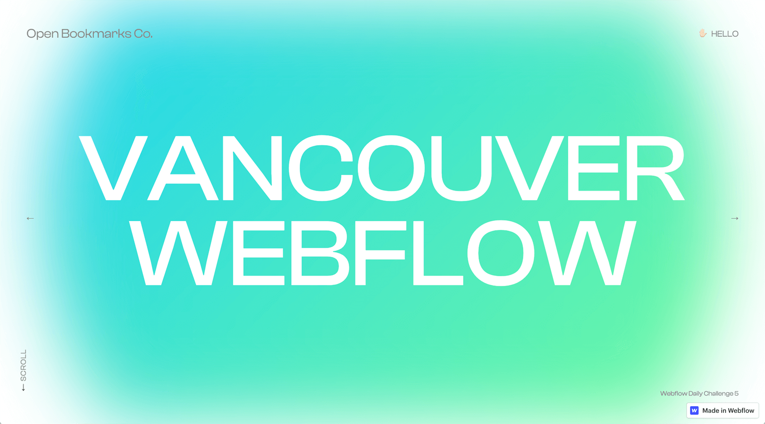 Portfolio Open Bookmarks Co. Webflow Expert Vancouver