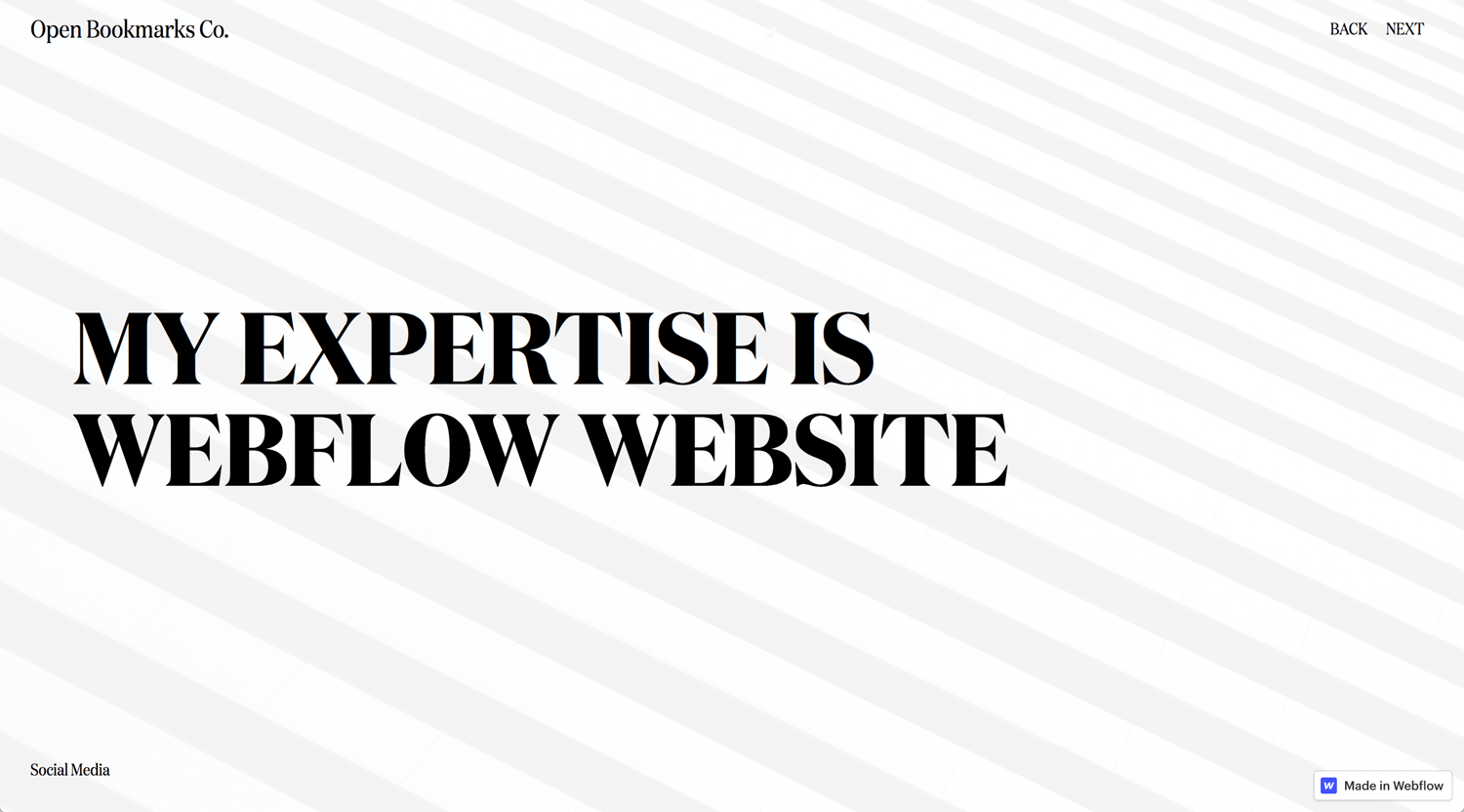 Portfolio Open Bookmarks Co. Webflow Expert Vancouver