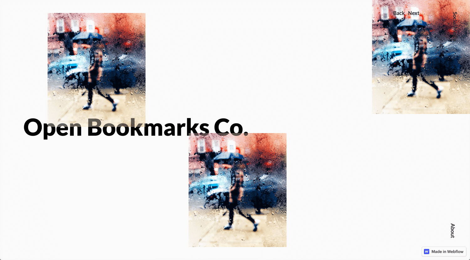 Portfolio Open Bookmarks Co. Webflow Expert Vancouver