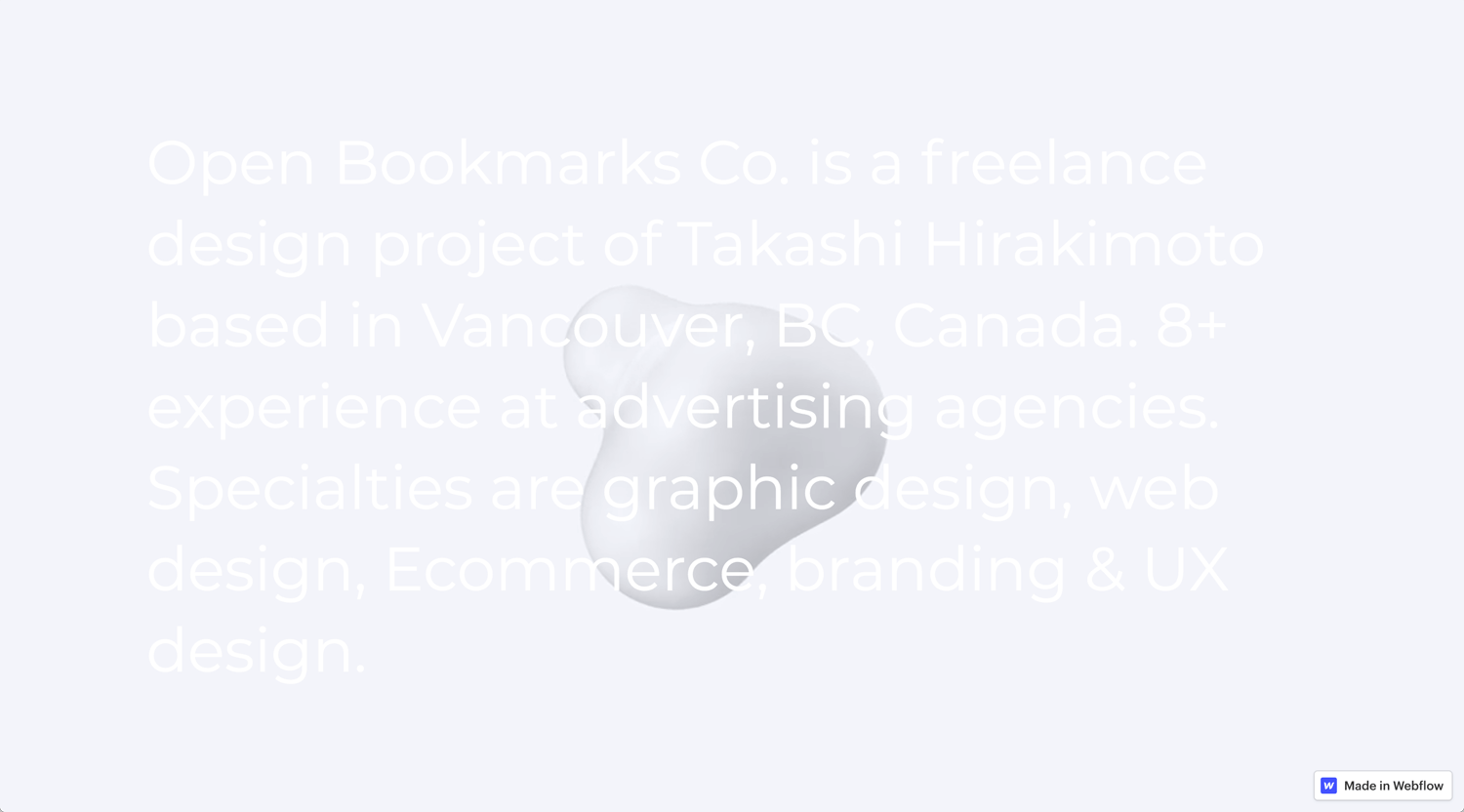 Portfolio Open Bookmarks Co. Webflow Expert Vancouver