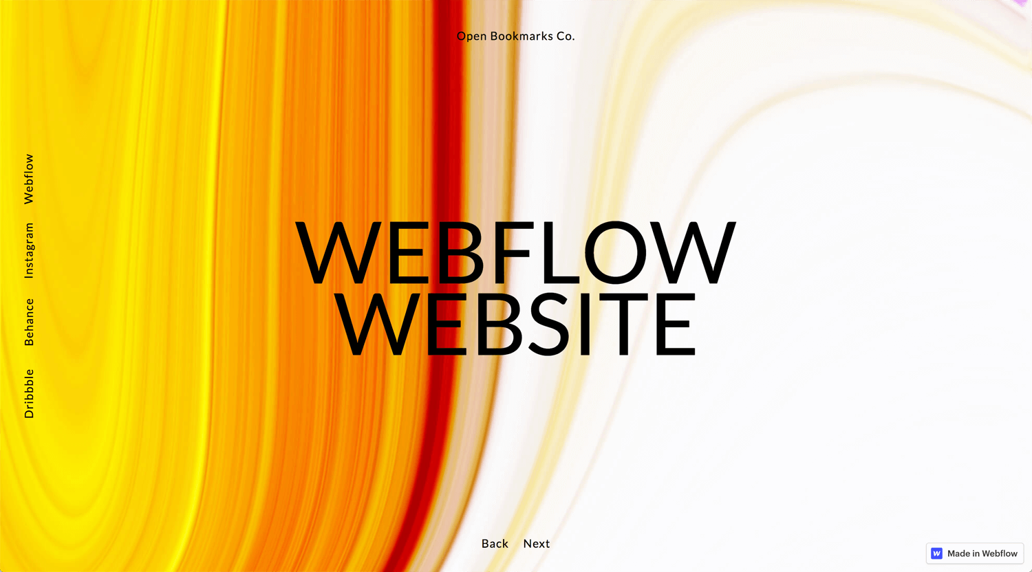 Portfolio Open Bookmarks Co. Webflow Expert Vancouver