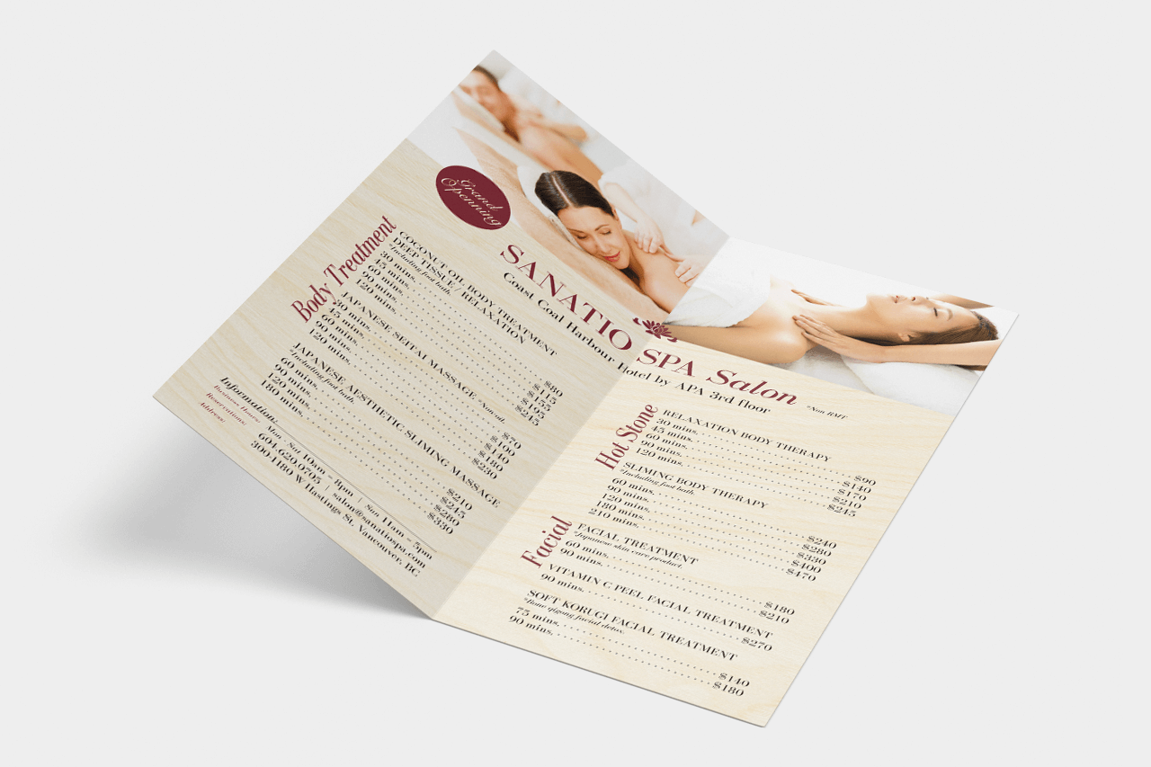 Sanatio Spa Leaflet