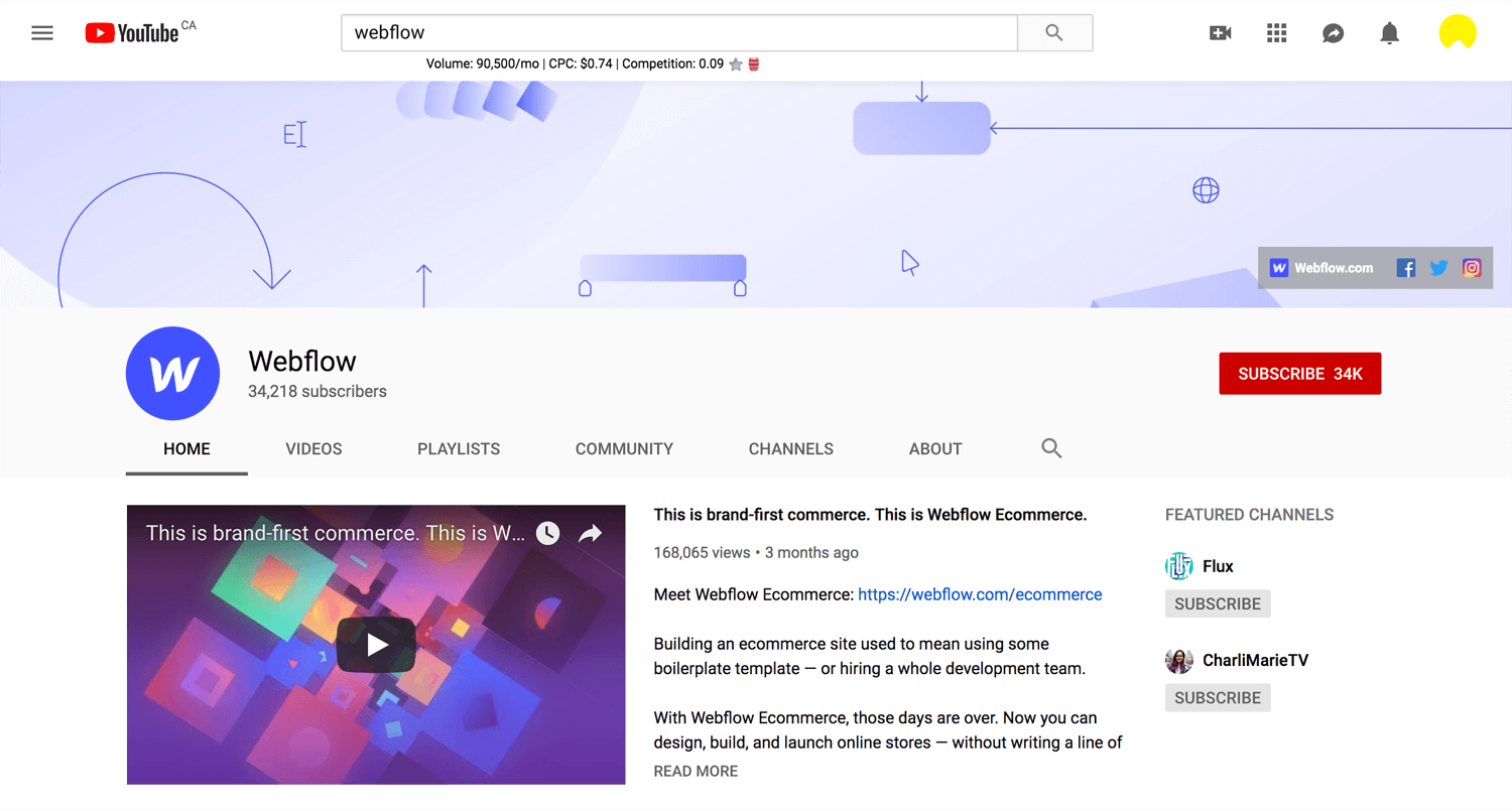 Open Bookmarks Co. Blog Webflow YouTube