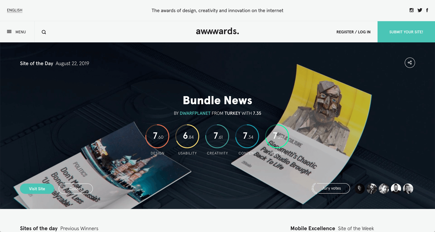 Open Bookmarks Co. Blog Webdesign awwwards