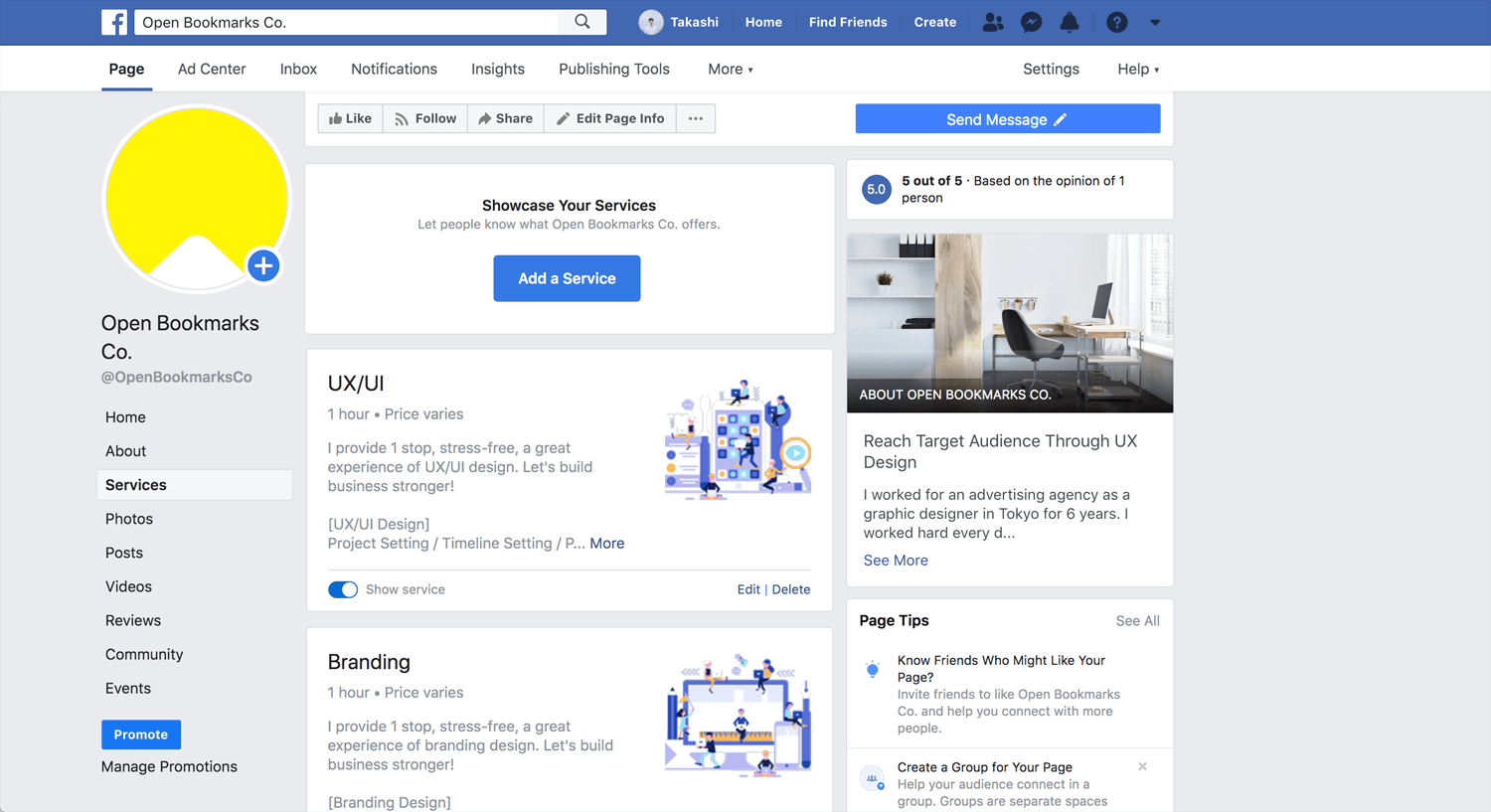 Open Bookmarks Co. Blog Facebook Business Page
