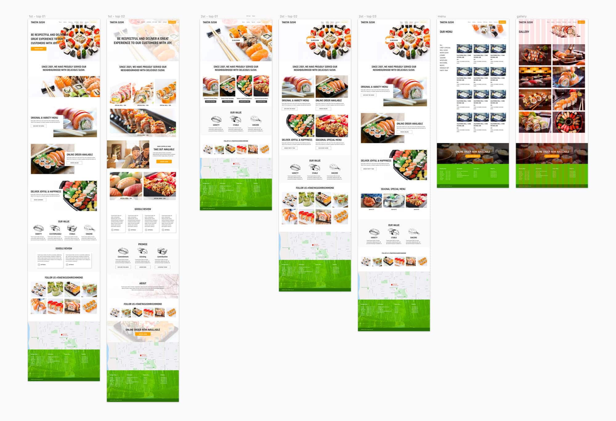 Open Bookmarks Co. Portfolio Takeya Sushi Website WordPress