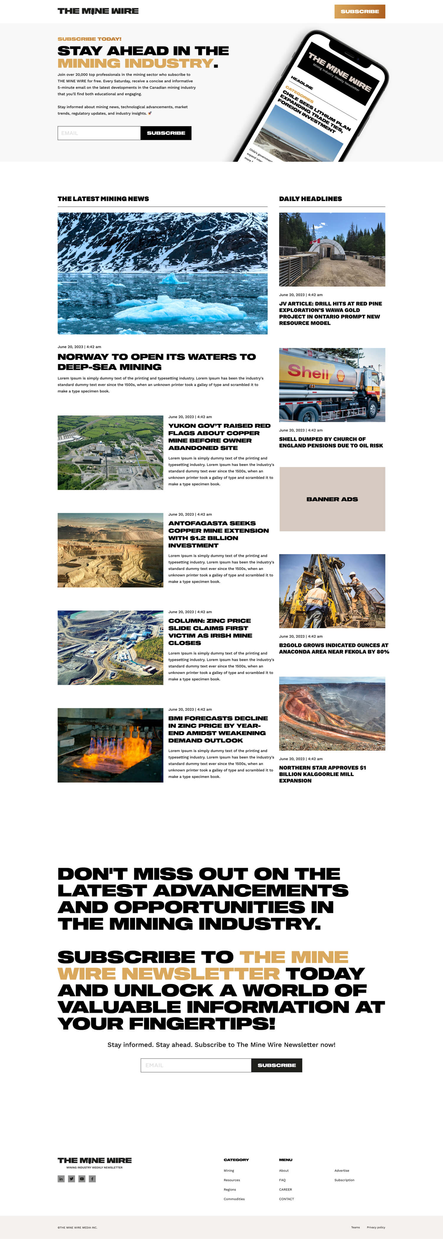 Open Bookmarks Co. Portfolio The Mine Wire Brand Identity
