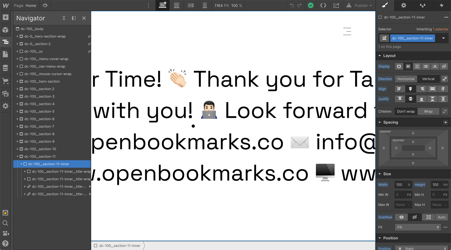 Open Bookmarks Co. Portfolio Webflow Website Development