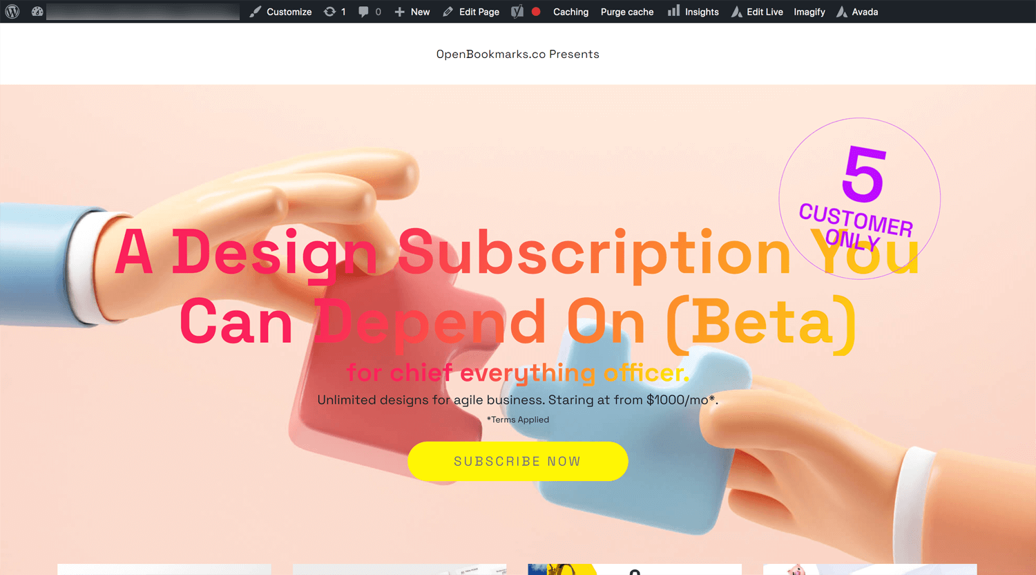 Open Bookmarks Co. Blog Design Subscription