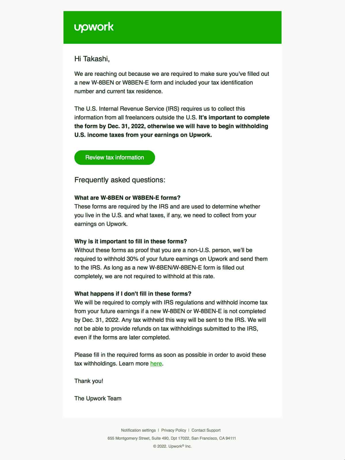 Open Bookmarks Co. Blog Upwork W-8BEN Tax Freelance Open Bookmarks Co. Blog Upwork W-8BEN Tax Freelance
