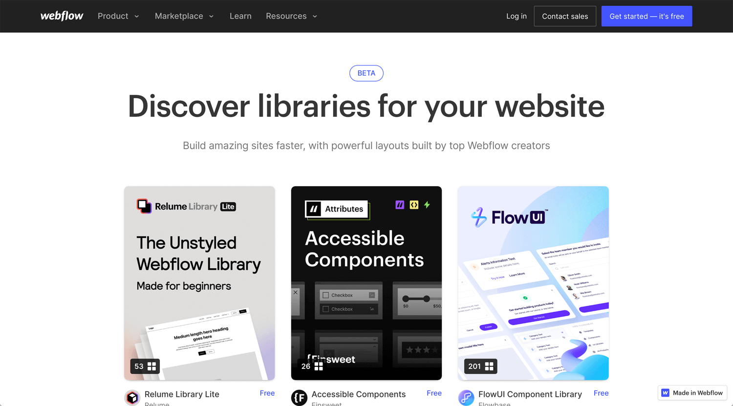 Open Bookmarks Co. Blog Webflow Website