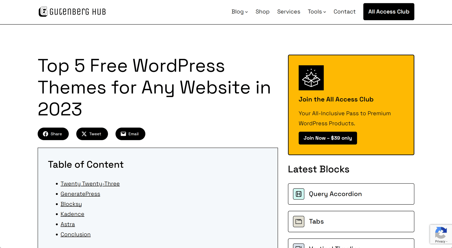 Open Bookmarks Co. Blog WordPress Gutenberg