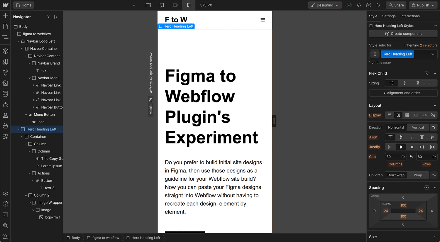 Open Bookmarks Co. Blog Figma to Webflow